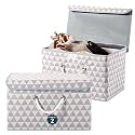 Heart Home Multipurpose Storage Box For Wardrobe With Lid &amp; Handle | Large Space-Saving Container Boxes For Storage Clothes - Ideal For Bathroom &amp; Kitchen | Check Print - Black