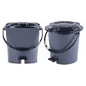 Heart Home Dustbin|Plastic Swinging Lid Dustbin|Pedal Dustbin with Lid|Dustbin for Kitchen|Wet &amp; Dry Waste Pedal Dustbins|Trash Can|10 LTR|Pack of 2|Beige