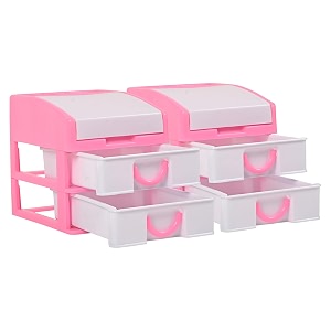 heart home pack of 2 stationary oragnizers for desk amp pen holder for study table  3-tier pencil box with drawers for girl students  pink