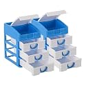 Heart Home Pack of 2 Stationary Oragnizers for Desk &amp; Pen Holder For Study Table | 4-Tier Pencil Box with Drawers for Girl Students | Blue