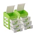 Heart Home Pack of 2 Stationary Oragnizers for Desk &amp; Pen Holder For Study Table | 4-Tier Pencil Box for Girl Students | Light Green