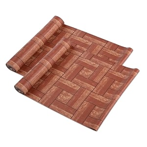 heart home pack of 2 waterproof amp durable 5 meters kitchen mats for shelf liner roll  wipeable fridge sheets for shelves cabinet drawer  dark brown wooden check
