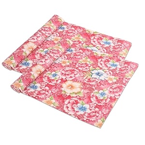 heart home pack of 2 waterproof amp durable 5 meters kitchen mats for shelf liner roll  wipeable fridge sheets for shelves cabinet drawer  flower print - red