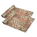Heart Home Pack of 2 Waterproof &amp; Durable 5 Meters Kitchen Mats for Shelf Liner Roll | Wipeable Fridge Sheets for Shelves Cabinet Drawer | Dark Brown Wooden Check