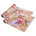 Heart Home Pack of 2 Waterproof &amp; Durable 5 Meters Kitchen Mats for Shelf Liner Roll | Wipeable Fridge Sheets for Shelves Cabinet Drawer | Dark Brown Wooden Check