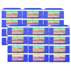 heart home pack of 6 saree covers  foldable storage bag for almirah amp wardrobe  non-woven saree bags 9 inch clothes bag for women white piping sari cover bags  blue