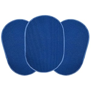 heart home pack of 3 anti-skid door mats for home  soft washable microfibre amp water soaking oval floorbathroom mat - blue