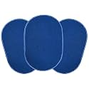 Heart Home Pack of 3 Anti-Skid Door Mats For Home | Soft, Washable Microfibre &amp; Water Soaking Oval Floor/Bathroom Mat - Blue