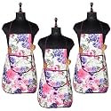 Heart Home Apron | Kitchen Apron for Cooking | Apron for Restaurant | Quilted Fabric Chef Apron | Center Pocket Apron with Ties | Cooking Dress for Men-Women | Pink Flower | Cream
