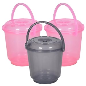 heart home bucket  plastic bucket for mopping  bucket for cleaning  storage container bucket  water storage bucket  bathroom bucket  plain bucket  5 ltr  transparent