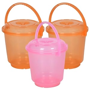 heart home bucket  plastic bucket for mopping  bucket for cleaning  storage container bucket  water storage bucket  bathroom bucket  plain bucket  5 ltr  transparent