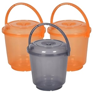 heart home bucket  plastic bucket for mopping  bucket for cleaning  storage container bucket  water storage bucket  bathroom bucket  plain bucket  5 ltr  transparent