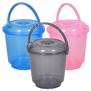 heart home bucket  plastic bucket for mopping  bucket for cleaning  storage container bucket  water storage bucket  bathroom bucket  plain bucket  5 ltr  transparent