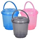 Heart Home Bucket | Plastic Bucket for Mopping | Bucket for Cleaning | Storage Container Bucket | Water Storage Bucket | Bathroom Bucket | Plain Bucket | 5 LTR | Transparent