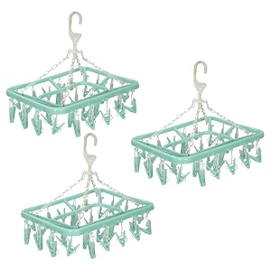 heart home cloth drying hanger  32 clips baby drying pegs  360 degree rotatable hanger  clip stand for cloth  rectangular cloth drying stand  green