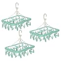 Heart Home Cloth Drying Hanger | 32 Clips Baby Drying Pegs | 360 Degree Rotatable Hanger | Clip Stand for Cloth | Rectangular Cloth Drying Stand | Green