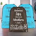 Heart Home Pack of 3 Cloth Storage Bag | Non-Woven Storage Organizer | Travel Pouches | Cloth Carrying Bag | Garments Cover | Storage Organizer Bag for Clothing | Large | Sky Blue &amp; Brown