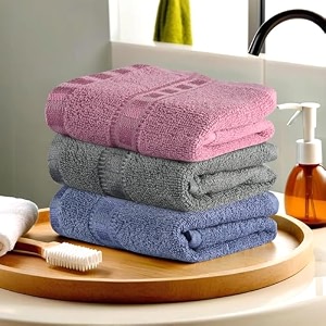 heart home pack of 2 cotton handface towels for men amp women  easily washable  workout gym napkins for men  pocket towel - dark amp sky blue