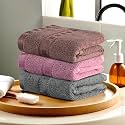 Heart Home Pack of 3 Cotton Hand/Face Towels for Men &amp; Women | Easily Washable | Workout Gym Napkins for Men | Pocket Towel - Grey-Pink &amp; Brown