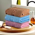 Heart Home Pack of 3 Cotton Hand/Face Towels for Men &amp; Women | Easily Washable | Workout Gym Napkins for Men | Pocket Towel - Pink-Sky Blue &amp; Golden