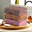 Heart Home Pack of 3 Cotton Hand/Face Towels for Men &amp; Women | Easily Washable | Workout Gym Napkins for Men | Pocket Towel - Pink-Golden &amp; Brown