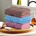 Heart Home Pack of 3 Cotton Hand/Face Towels for Men & Women | Easily Washable | Workout Gym Napkins for Men | Pocket Towel - Pink-Sky Blue & Brown