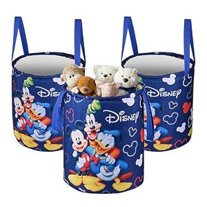 heart home foldable 45l toys organizer for kids room - soft toys storage bagbasketcontainer with handles  disney lion king - black