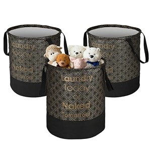 heart home foldable 45l toys organizer for kids room - soft toys storage bagbasketcontainer with handles  disney lion king - black