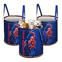 Heart Home Foldable 45L Toys Organizer for Kids Room - Soft Toys Storage Bag/Basket/Container with Handles | Marvel Spiderman - Blue &amp; Red