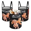 Heart Home Foldable 45L Toys Organizer for Kids Room - Soft Toys Storage Bag/Basket/Container with Handles | Disney Lion King - Black