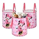 Heart Home Pack of 3 Foldable 45L Toys Organizer for Kids Room - Soft Toys Storage Bag/Basket/Container with Handles | Disney Minnie - Pink