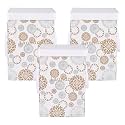 Heart Home Foldable Laundry Basket for Clothes | Non-Woven Round Laundry Basket | Washing Clothes Storage Basket | Toy Storage Organizer | 45 LTR | Golden Dot | Black