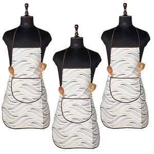 heart home apron  kitchen apron for cooking  apron for restaurant  quilted fabric chef apron  center pocket apron with ties  cooking dress for men-women  pink flower  cream