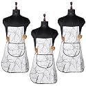 Heart Home Apron | Kitchen Apron for Cooking | Apron for Restaurant | Quilted Fabric Chef Apron | Center Pocket Apron with Ties | Cooking Dress for Men-Women | Pink Flower | Cream