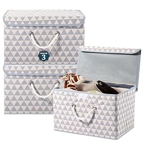 heart home multipurpose storage box for wardrobe with lid amp handle  large space-saving container boxes for storage clothes - ideal for bathroom amp kitchen  check print - black