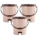 Heart Home Pack of 3 Plastic Dustbin for Home with Pedal, Lid &amp; Handle | 7 Ltr Dustbin for Kitchen, Bathroom &amp; Office | Garbage Bin for Wet or Dry Waste | Check Dhakkan- Cream &amp; Brown