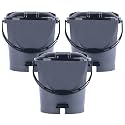 Heart Home Pack of 3 Plastic Dustbin for Home with Pedal, Lid &amp; Handle | 7 Ltr Dustbin for Kitchen, Bathroom &amp; Office | Garbage Bin for Wet or Dry Waste | Check Dhakkan- Grey &amp; Black