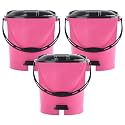 Heart Home Pack of 3 Plastic Dustbin for Home with Pedal, Lid &amp; Handle | 7 Ltr Dustbin for Kitchen, Bathroom &amp; Office | Garbage Bin for Wet or Dry Waste | Ultra- Pink &amp; Black