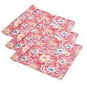 Heart Home 5 Meters Waterproof & Durable Kitchen Mats for Shelf Liner Roll | Wipeable Fridge Sheets for Shelves Cabinet Drawer | Flower Print - Red