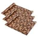 Heart Home Pack of 2 Waterproof &amp; Durable 5 Meters Kitchen Mats for Shelf Liner Roll | Wipeable Fridge Sheets for Shelves Cabinet Drawer | Dark Brown Wooden Check