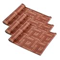 Heart Home Pack of 2 Waterproof & Durable 5 Meters Kitchen Mats for Shelf Liner Roll | Wipeable Fridge Sheets for Shelves Cabinet Drawer | Brick print - Brown with Black Borders