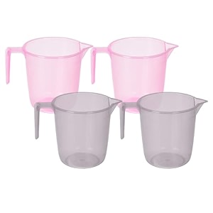 heart home pack of 18 bathroom mug  multipurpose bath rinse mug for bathroom  reusable bath mug  wash mug for toilet  mug for washroom  1100 ml  transparent  pink amp gray