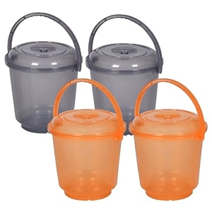 heart home bucket  plastic bucket for mopping  bucket for cleaning  storage container bucket  water storage bucket  bathroom bucket  plain bucket  5 ltr  transparent