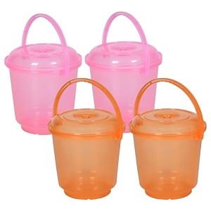 heart home bucket  plastic bucket for mopping  bucket for cleaning  storage container bucket  water storage bucket  bathroom bucket  plain bucket  5 ltr  transparent