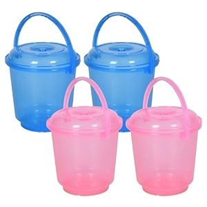 heart home bucket  plastic bucket for mopping  bucket for cleaning  storage container bucket  water storage bucket  bathroom bucket  plain bucket  5 ltr  transparent