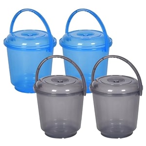 heart home bucket  plastic bucket for mopping  bucket for cleaning  storage container bucket  water storage bucket  bathroom bucket  plain bucket  5 ltr  transparent