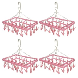 heart home cloth drying hanger rack 32 clips360 degree portable amp rotatable clipsspace saving travel amp durable plasticsize 40 x 38 x 30 cm pink-hheart15539
