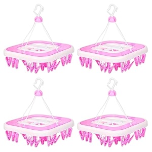 heart home cloth drying hanger  16 clips baby drying pegs  360 degree rotatable hanger  clip stand for cloth  round cloth drying stand  pink