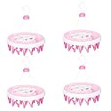 Heart Home Cloth Drying Hanger | 16 Clips Baby Drying Pegs | 360 Degree Rotatable Hanger | Clip Stand for Cloth | Round Cloth Drying Stand | Pink