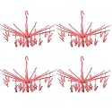 Heart Home Cloth Drying Hanger | 32 Clips Baby Drying Pegs | 360 Degree Rotatable Hanger | Clip Stand for Cloth | Rectangular Cloth Drying Stand | Green